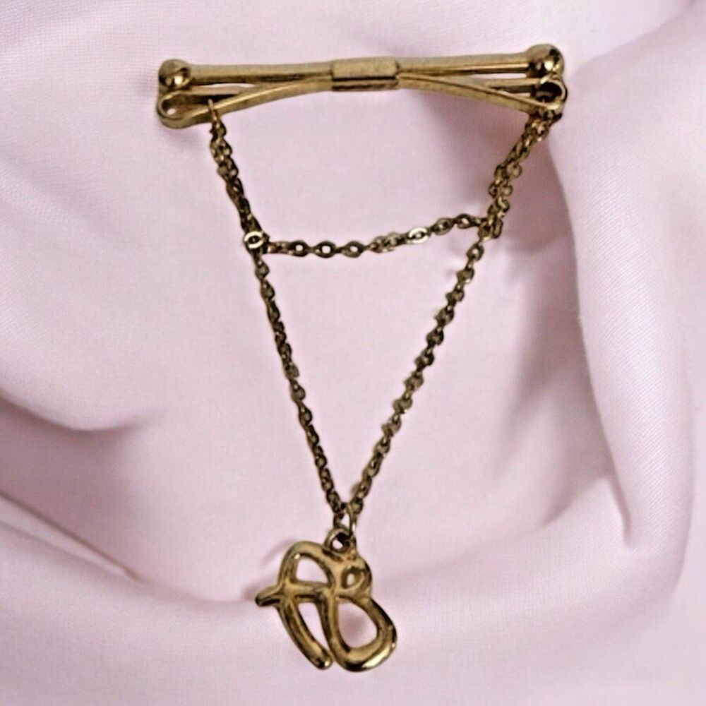 Goldtone Tie Clip for Men with Chain – 3 Inches